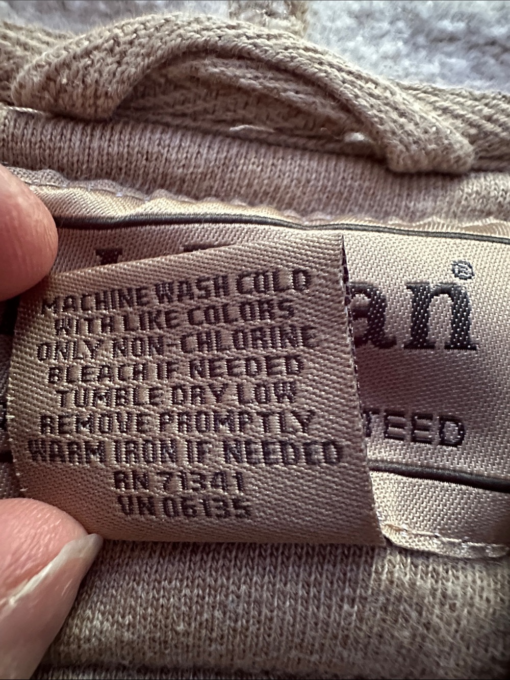 L.L. Bean Tan Full-Zip Hooded Sweatshirt men’s medium - Picture 3 of 12